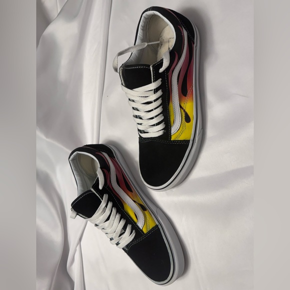 Vans Black and Yellow Flame Sneakers - Picture 4 of 8